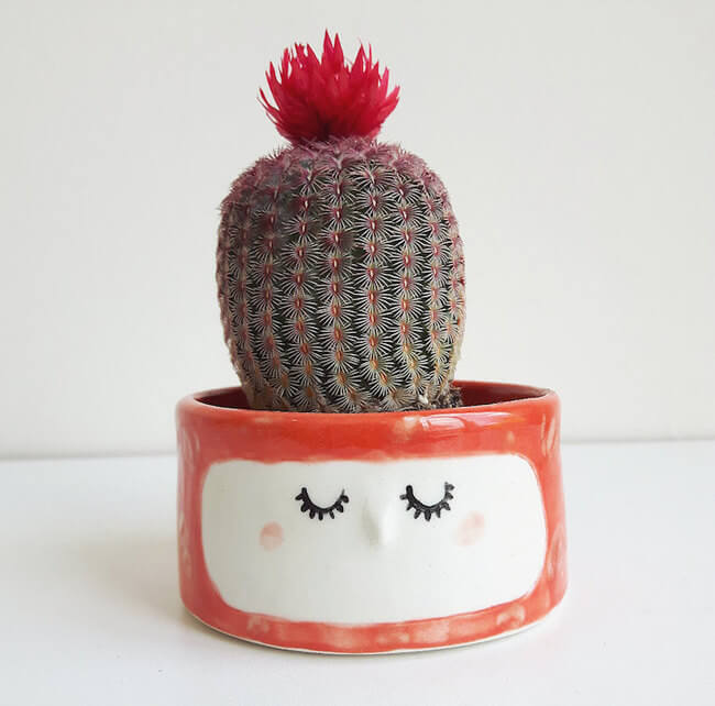 Quirky Ceramic Face Pots 3