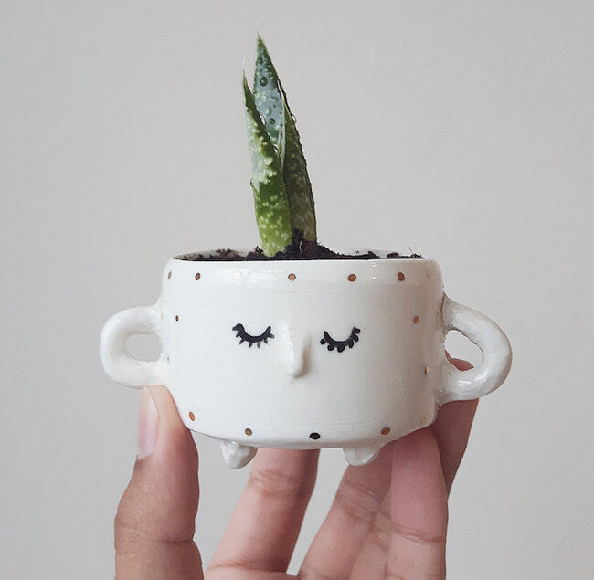 Quirky Ceramic Face Pots 4