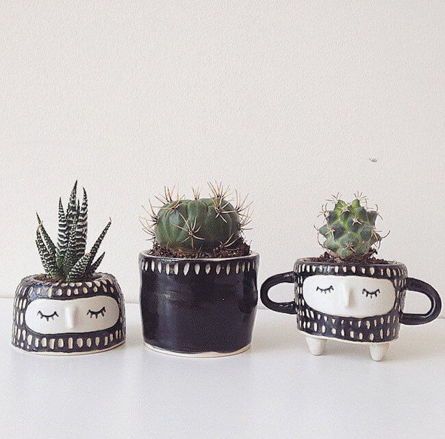 Quirky Ceramic Face Pots 9