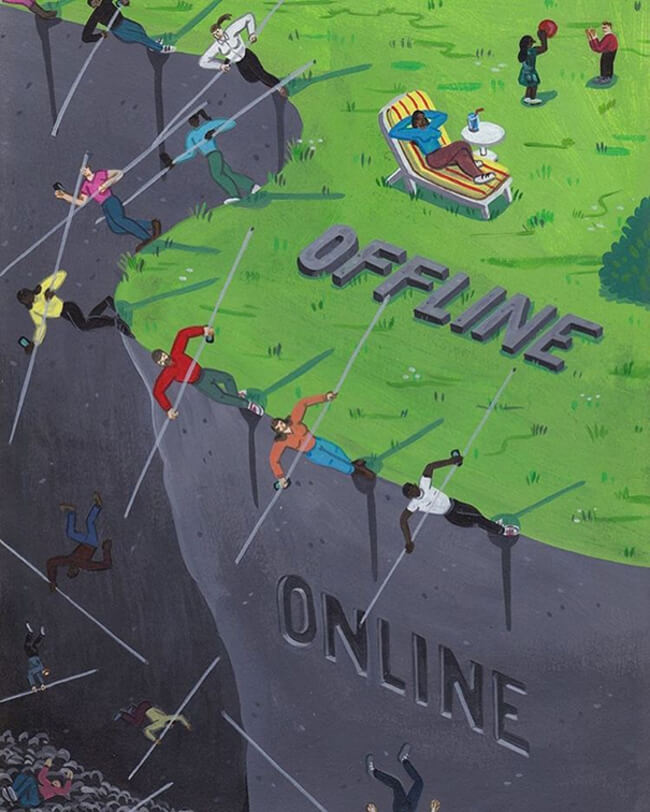 Satirical Illustrations Show How Addicted We Are To Social Media 2