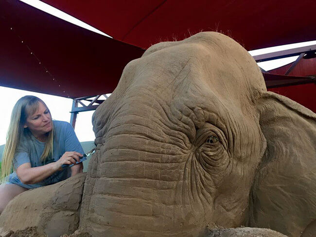 Stunning Sand Sculpture of elephant 5