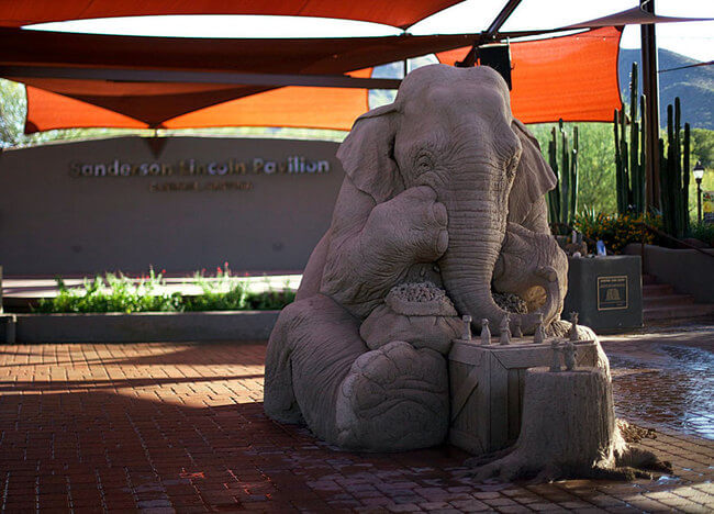 Stunning Sand Sculpture of elephant 4