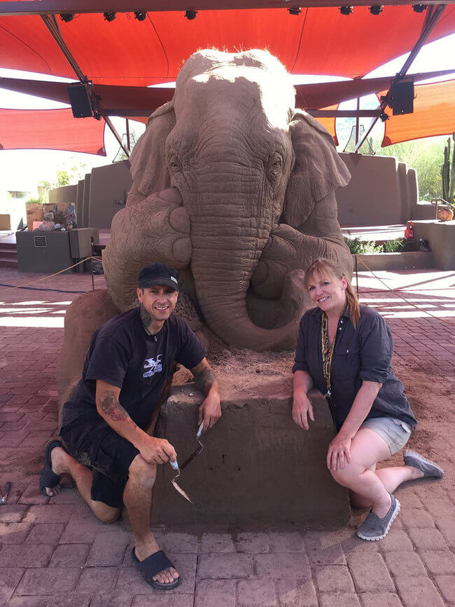 Stunning Sand Sculpture of elephant 8