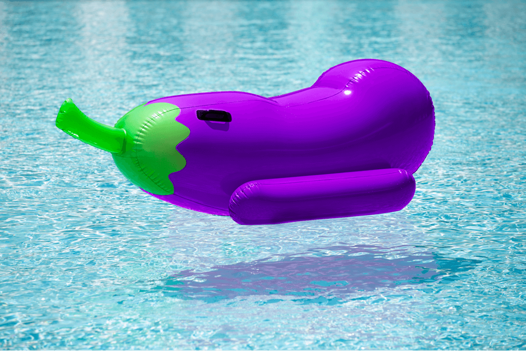 eggplant emoji pool float