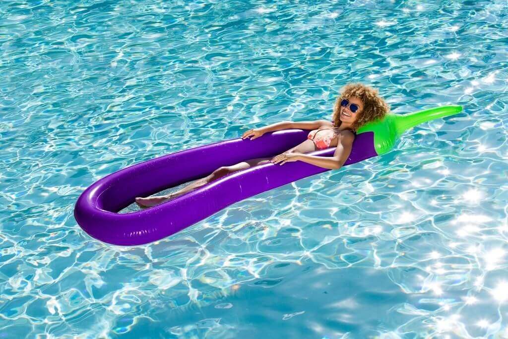 eggplant emoji pool float