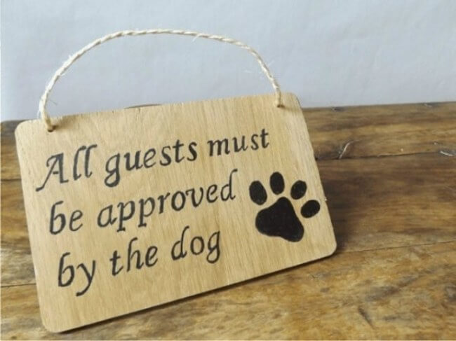 dog signs - dog approves guests 8