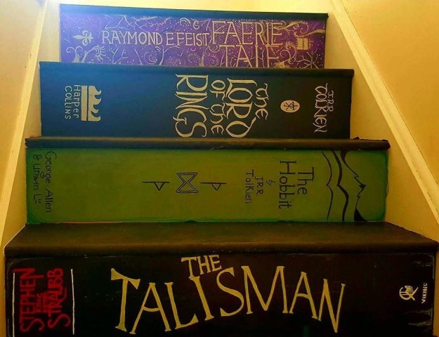 staircase painted like books 3