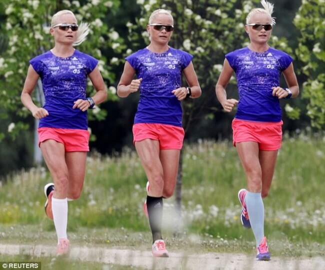 identical triplets in the Olympic marathon 3