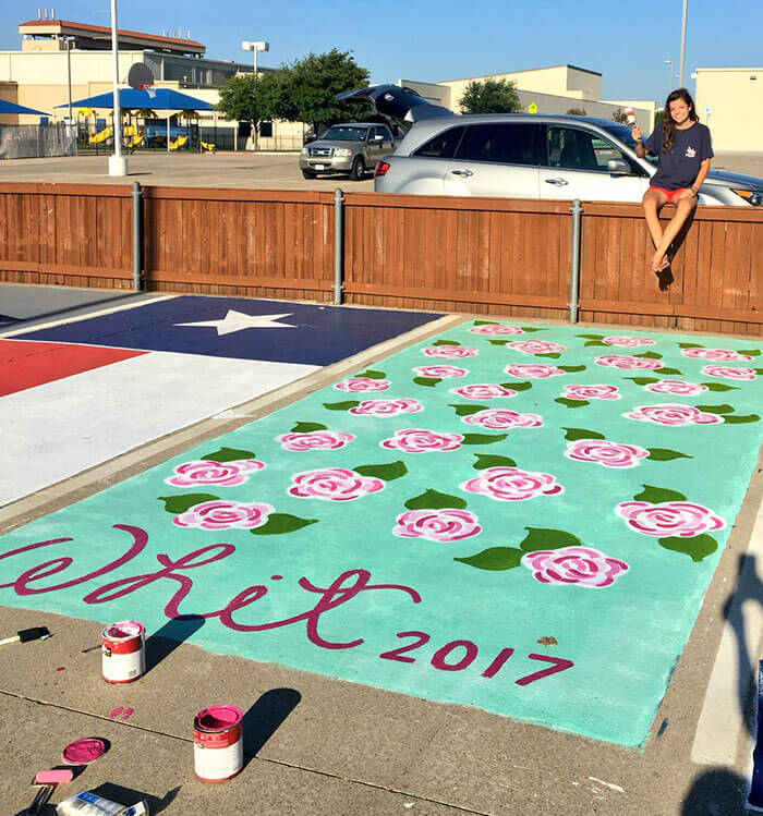 High School Seniors Express Themselves By Painting Their Parking Spot