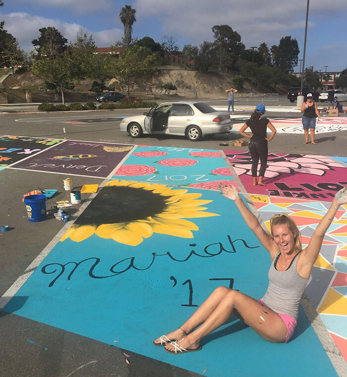 High School Seniors Express Themselves By Painting Their Parking Spot