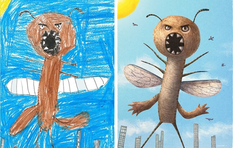 Artists Recreate Cool Drawings Of Monsters Done By ...