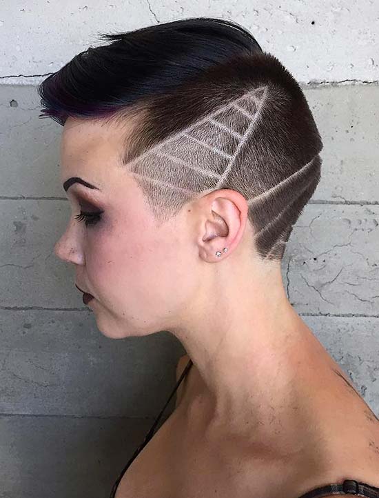 Undercut Hairstyle Girl Design Pemudi L