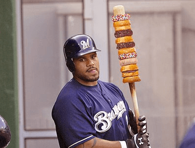 awesome crazy pictures - shit load of donuts on a bat