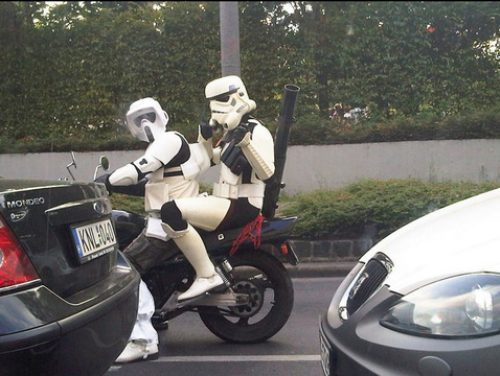 crazy pictures - stormtroopers riding a bike