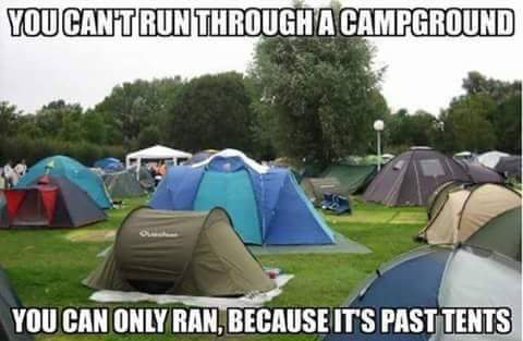 a field with many camping tents 