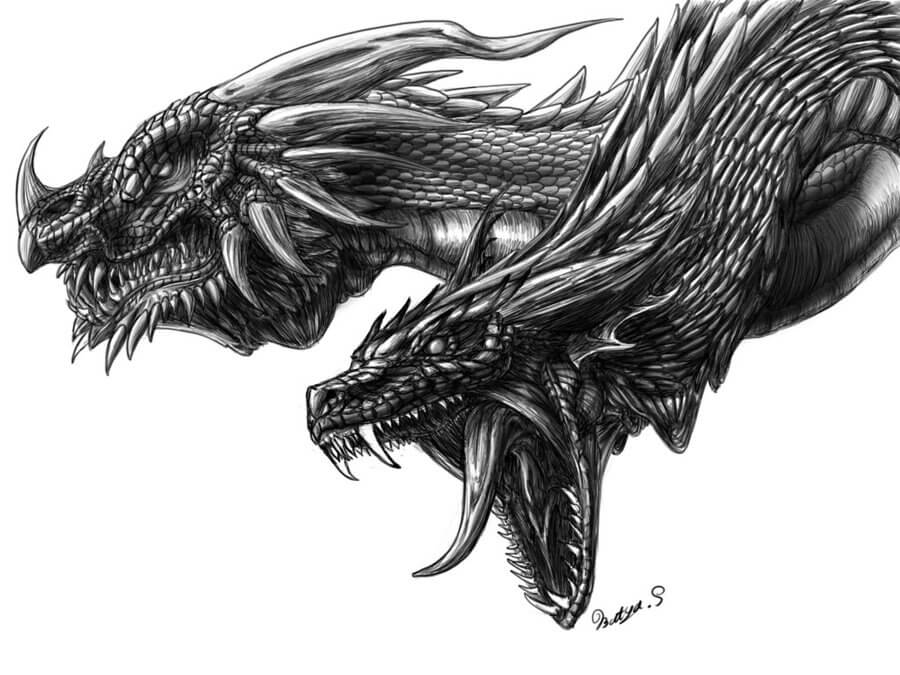 10 Awesome Dragons Drawings And Picture Art Of The Mythical Creatures