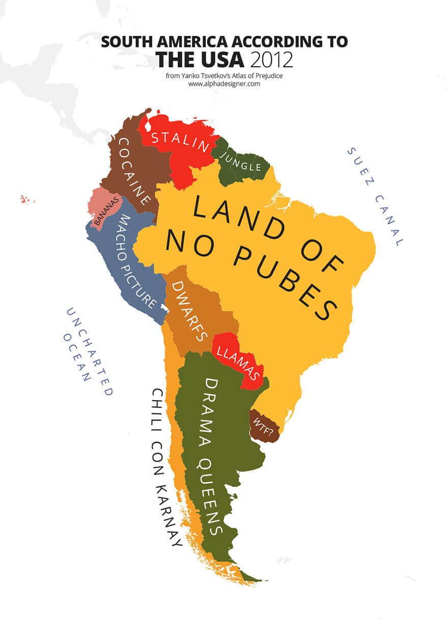 31 Funny Maps Of National Stereotypes And How People View The World