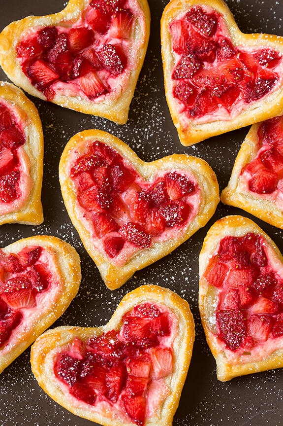 Yummy Heart Shaped Strawberry Cream Cheese Pastries Recipe