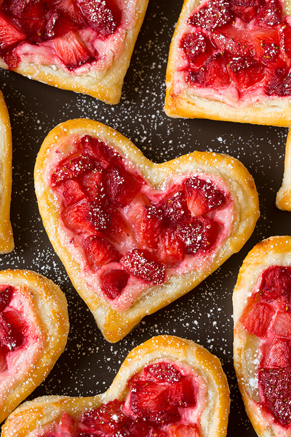 Yummy Heart Shaped Strawberry Cream Cheese Pastries Recipe