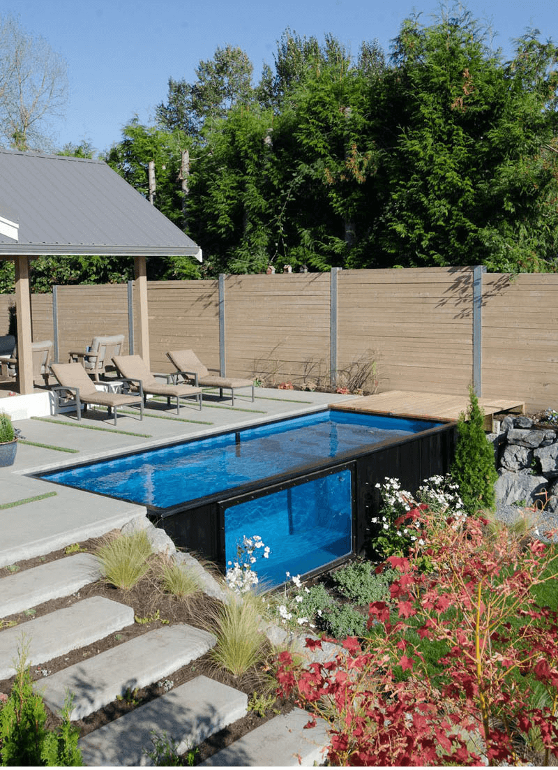 pool from shipping container