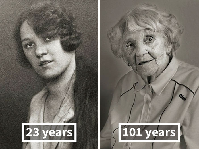 Young Vs Old Portraits Of People When They Were Young And Again At 100