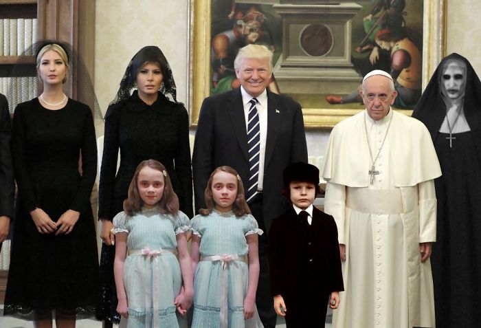 donald trump pope francis awkward photo 2