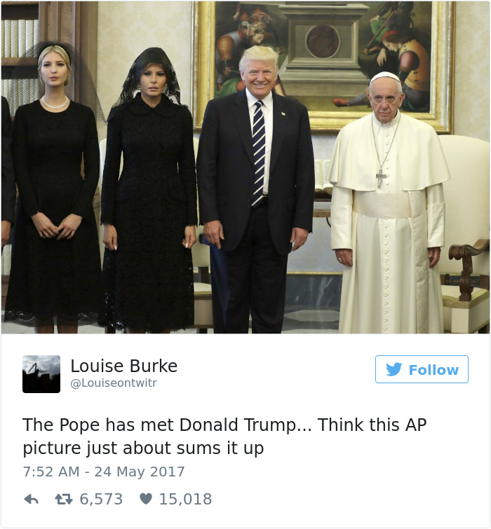 donald trump pope francis awkward photo