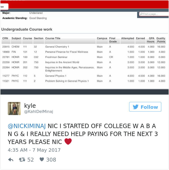 nicki minaj paying college tuition for students 7