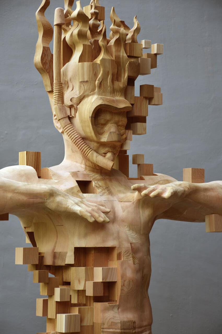 Hsu Tung Han pixelated wood sculpture 3 (1)