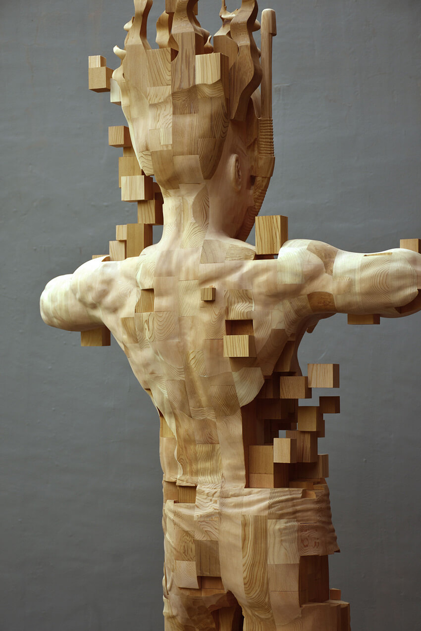 Hsu Tung Han pixelated wood sculpture 5 (1)