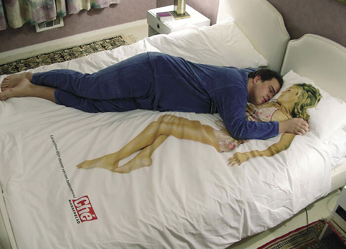 funny couple bed sheets