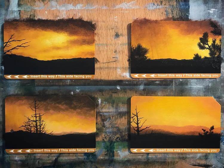 used metro cards miniature paintings 12 (1)