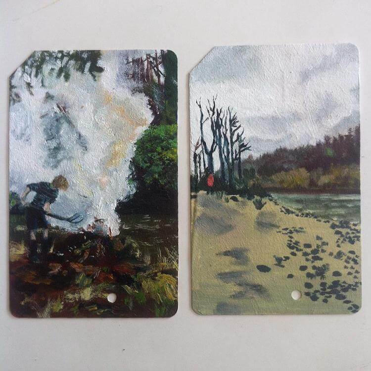 used metro cards miniature paintings 4 (1)