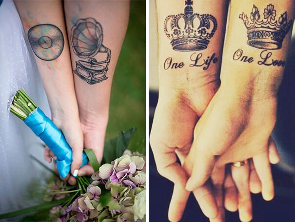 52 Wedding Tattoos By Couples Who Mark Their Big Day By Getting Their ...