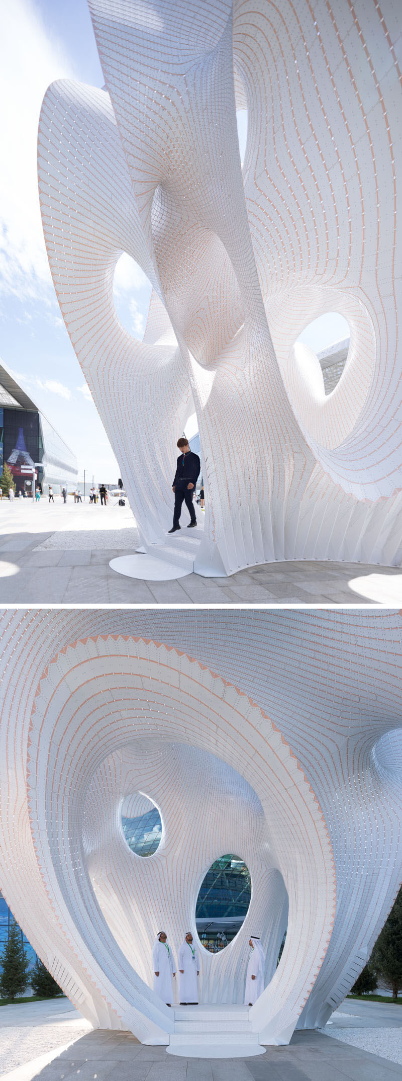 Curvaceous Public Art Sculpture Made From 5,312 Stripes Of Thin Aluminum 5 (1)