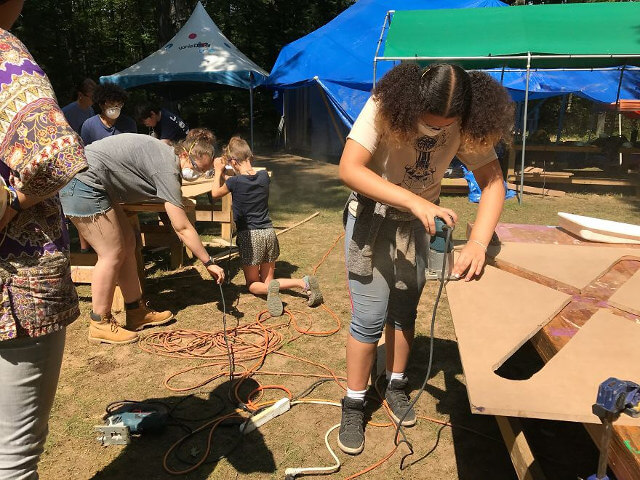 kids build space station in woods camp 7 (1)