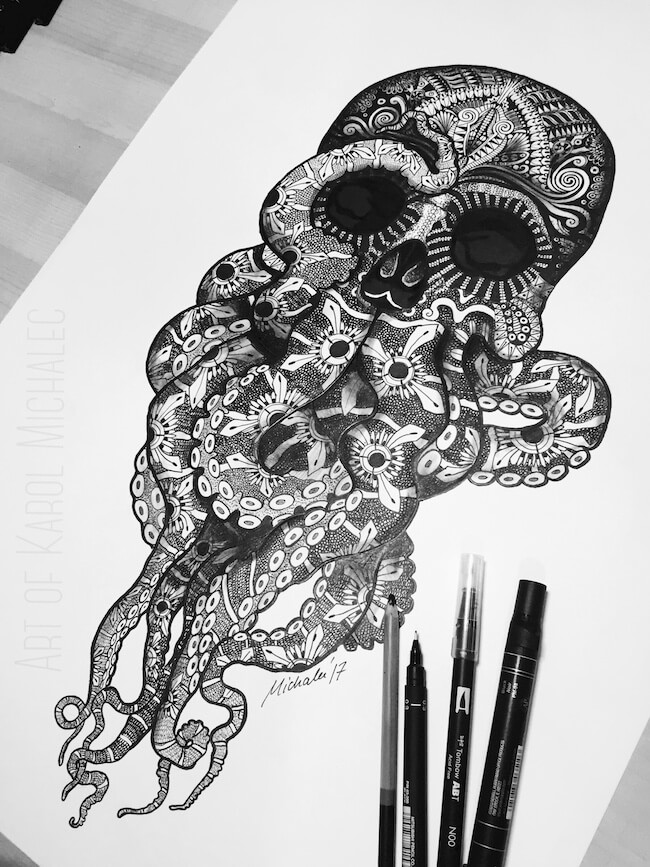 Karol Michalec Creates Dark And Bold Ink Drawings That Are 