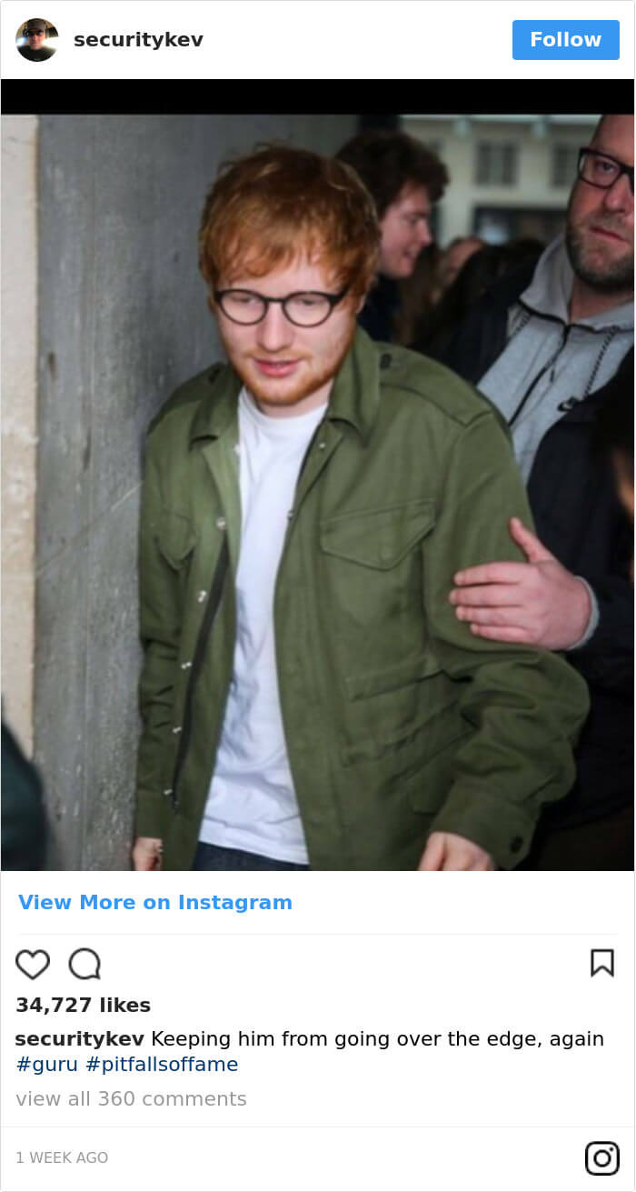 Ed Sheeran hilarious body guard instagram 9 (1)