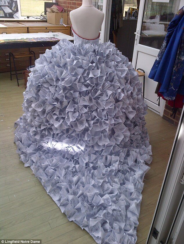 wedding dress made out of divorce papers 2 (1)