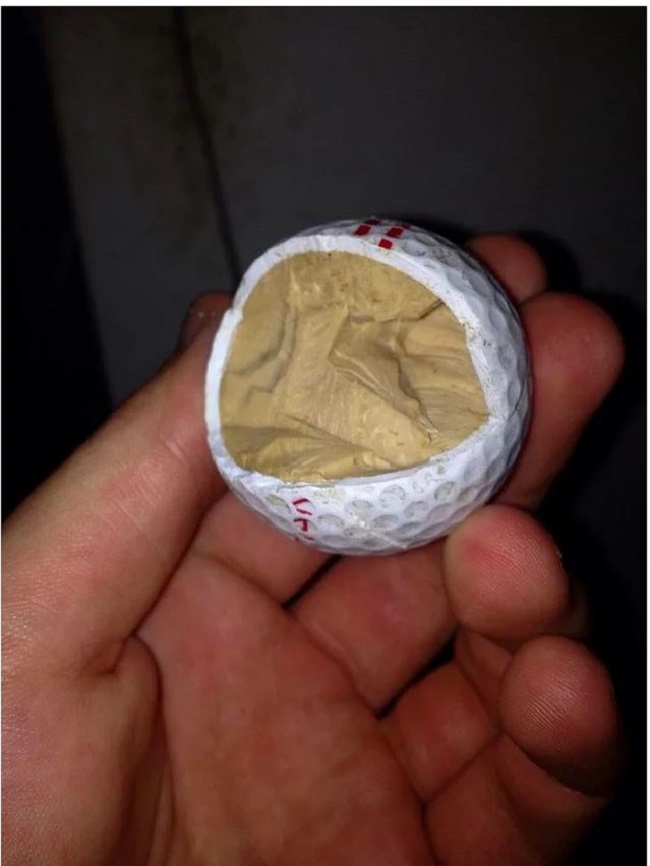 the insides of a golf ball