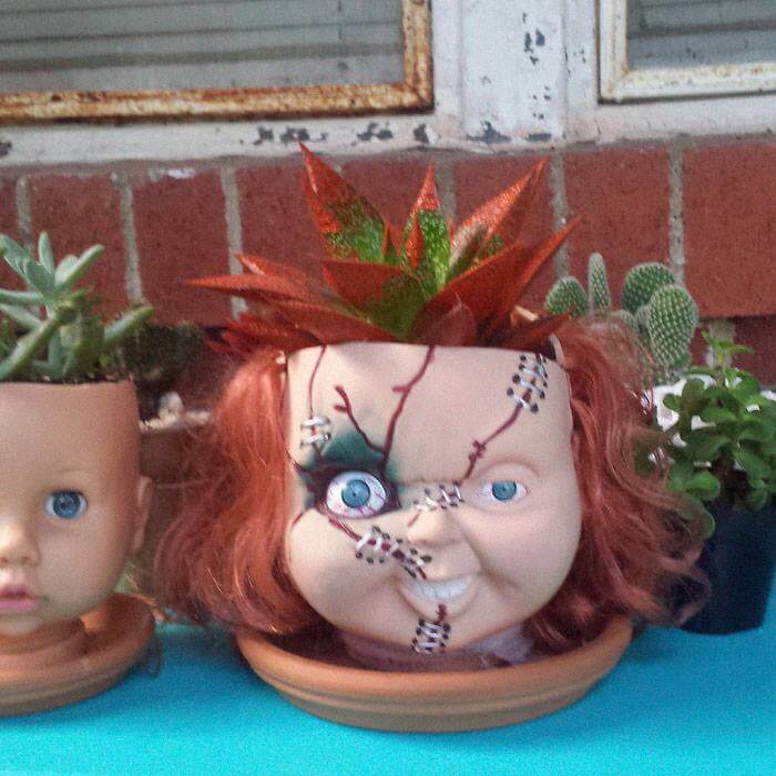 Halloween scary planters 