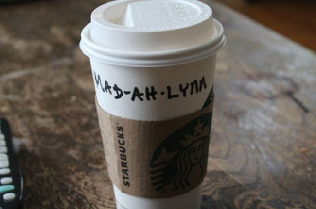 funny Starbucks misspelled name