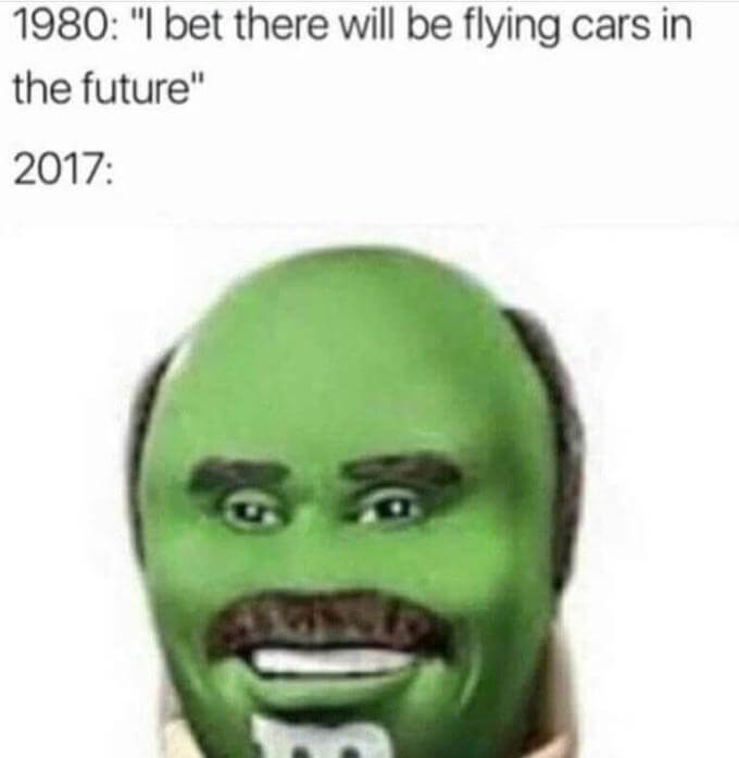 I Bet There Will be Flying Cars in the Future Meme Explanation and Examples