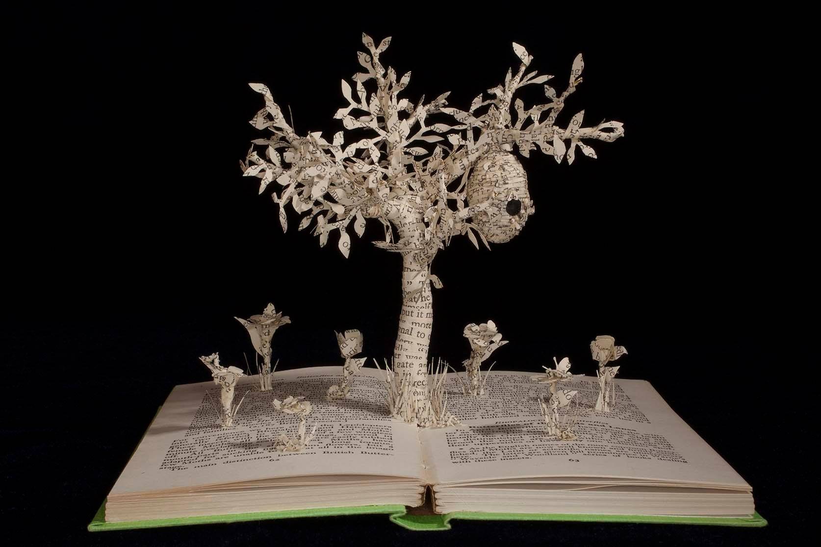 Artist Creates Incredible Book Sculptures From Antique Books Paper