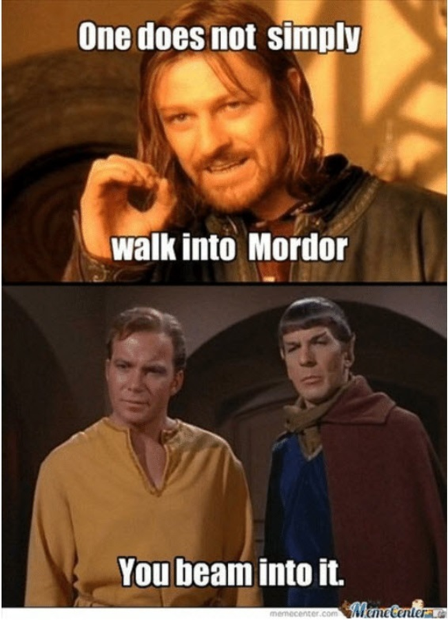 Star Trek Team Disputes Game of Thrones using the Beam from sayingimages.com