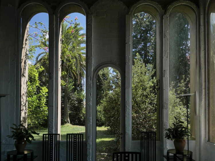 Architect Ricardo Bofill La Fabrica garden view