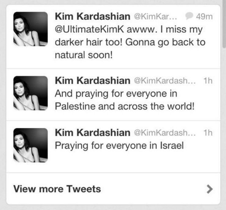 Kim Kardashian deleted tweet