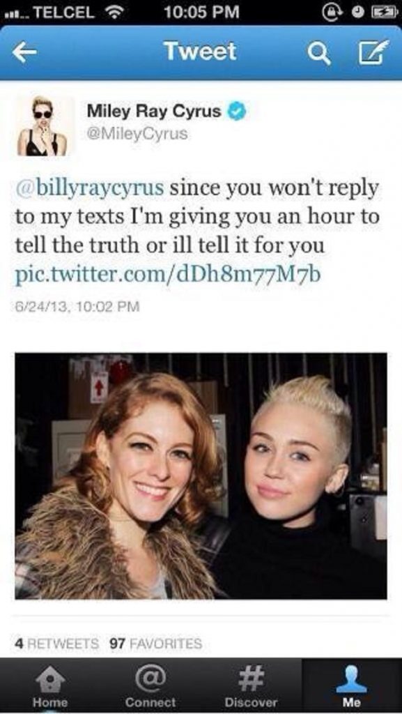 Miley Cyrus deleted tweets