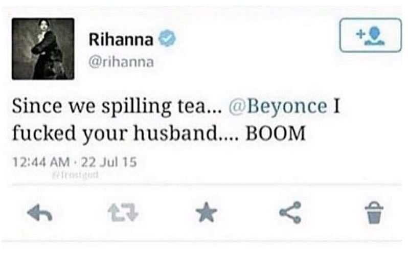 Rihanna deleted tweets