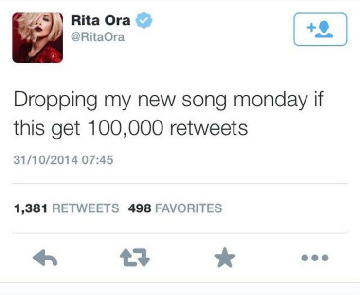 Rita Ora deleted tweet